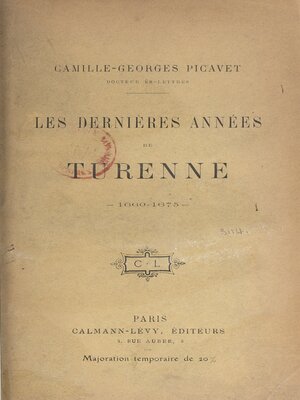 cover image of Les dernières années de Turenne